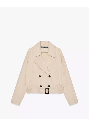 zara elastic hem cropped jacket size Xs